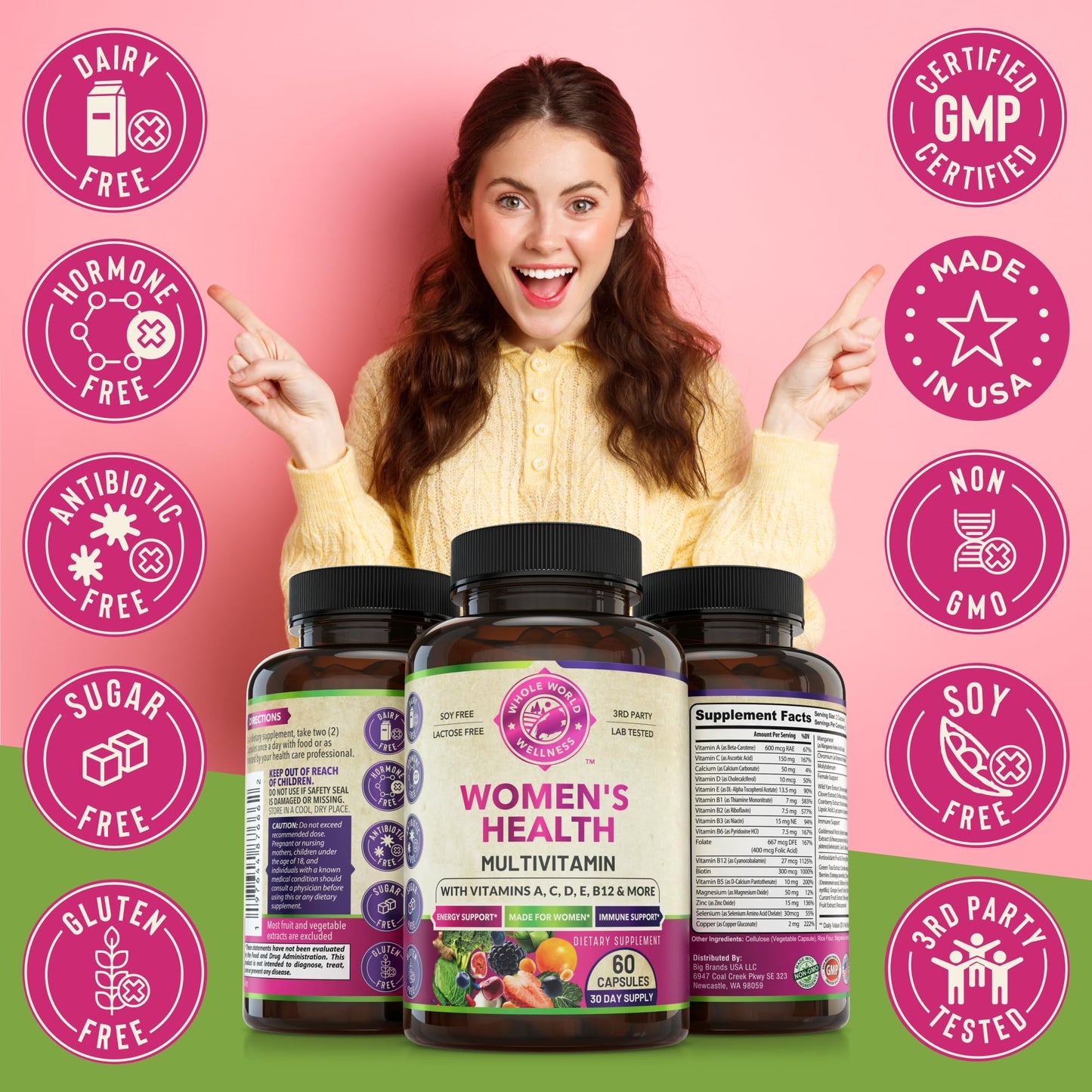 Womens Daily Multivitamins & Mens Daily Multivitamins Bundle (One Bottle Each) - Supports Holistic Wellness, Including Energy & Focus. Multivitamin & Multimineral Blend. Made in The USA. - dailyvitalstore