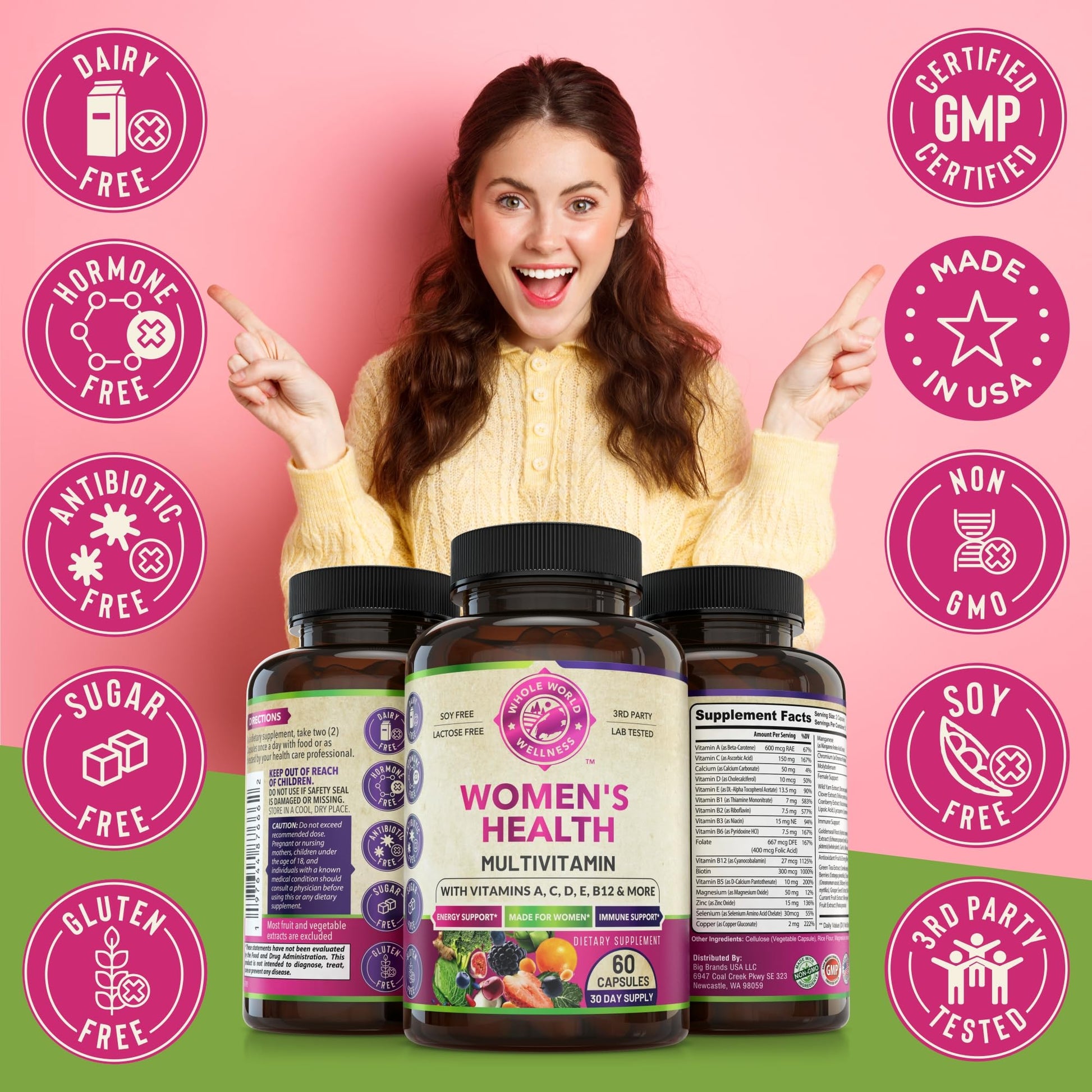 Womens Daily Multivitamins & Mens Daily Multivitamins Bundle (One Bottle Each) - Supports Holistic Wellness, Including Energy & Focus. Multivitamin & Multimineral Blend. Made in The USA. - dailyvitalstore