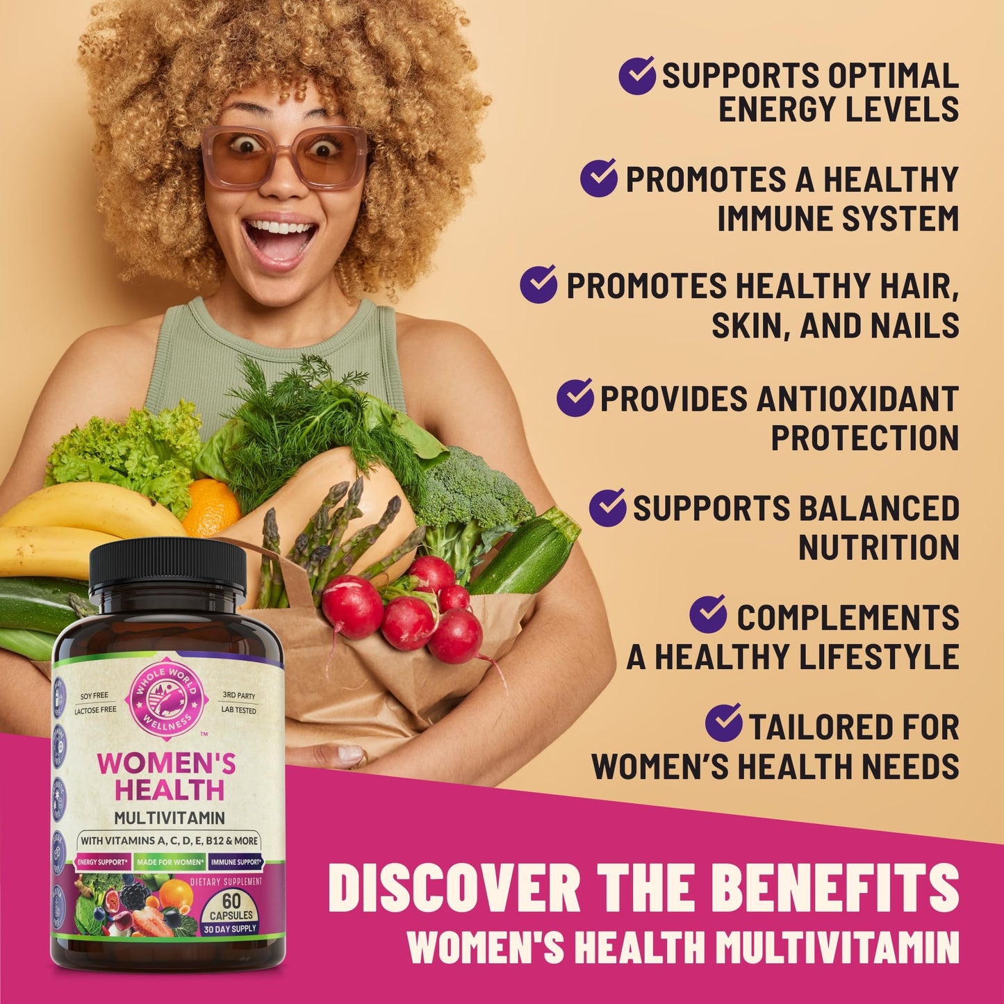 Womens Daily Multivitamins & Mens Daily Multivitamins Bundle (One Bottle Each) - Supports Holistic Wellness, Including Energy & Focus. Multivitamin & Multimineral Blend. Made in The USA. - dailyvitalstore
