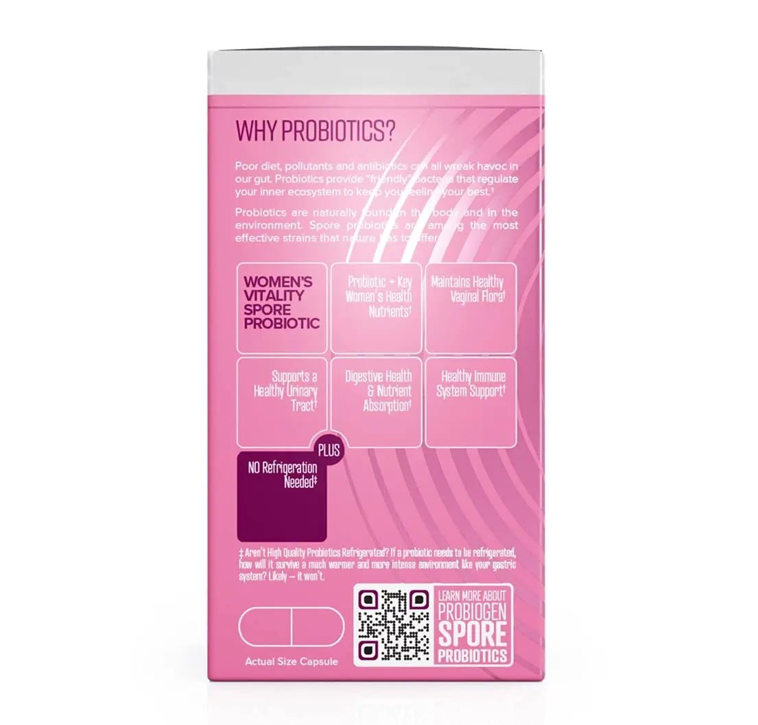 Women’s Daily Probiotic Supplement – Vitality Probiotic with Smart Spore Technology, Lactobacillus Cultures, Gut & Vaginal Health Support, Gluten-Free, Non-GMO - 60 Capsules - dailyvitalstore