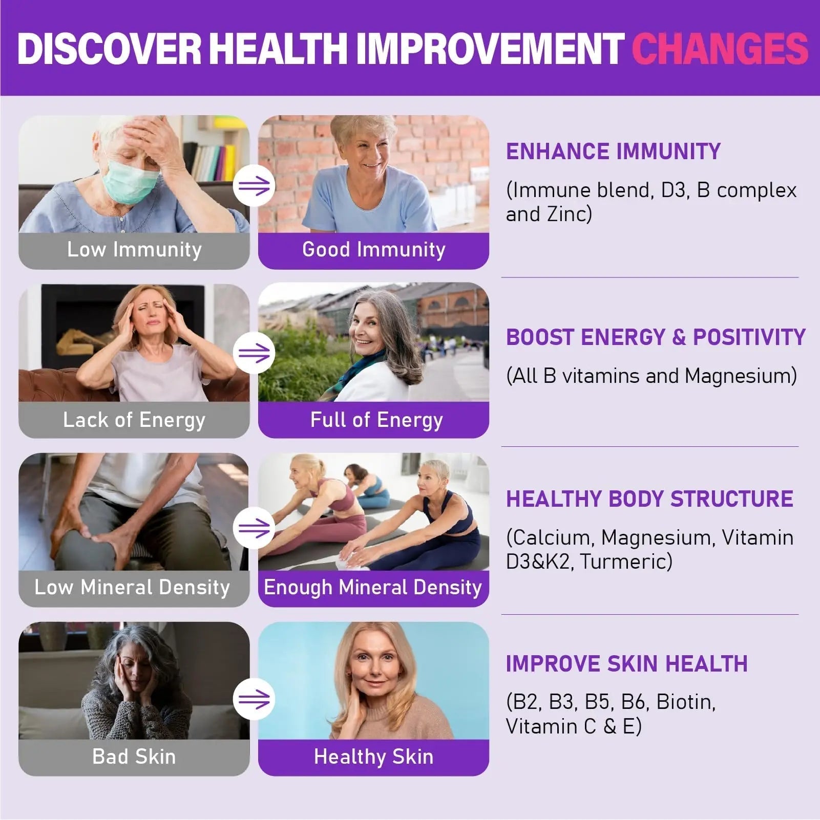 Womens Multivitamin Gummy 50 and Over - Chewable Multi Vitamin A, C, D3, E, K2 & B Complex, Folate, Biotin, Calcium, Magnesium - dailyvitalstore