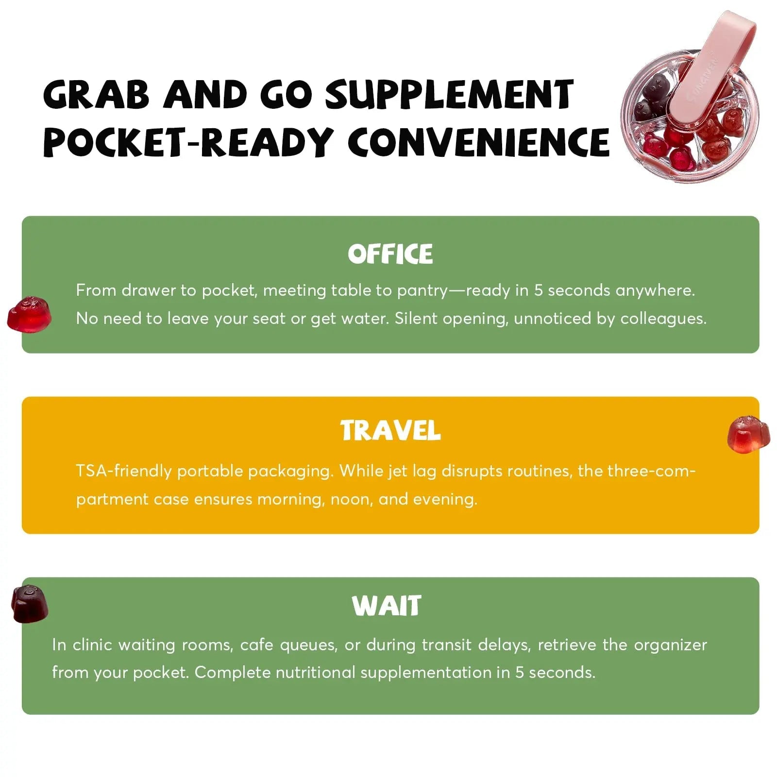 Women's Multivitamin Gummy Pack, 3 Support for Hair Skin Nails Sleep Daily Health, Vitamins A, D, C, E, Biotin, Ashwagandha - dailyvitalstore