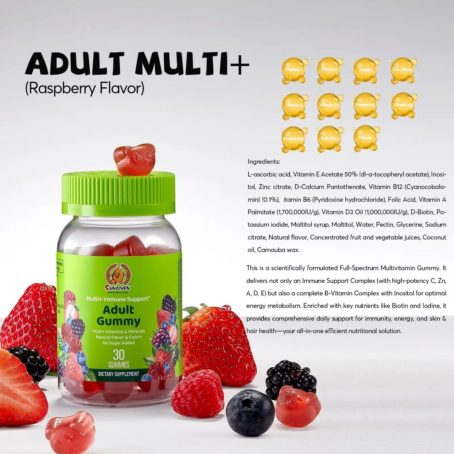Women's Multivitamin Gummy Pack, 3 Support for Hair Skin Nails Sleep Daily Health, Vitamins A, D, C, E, Biotin, Ashwagandha - dailyvitalstore