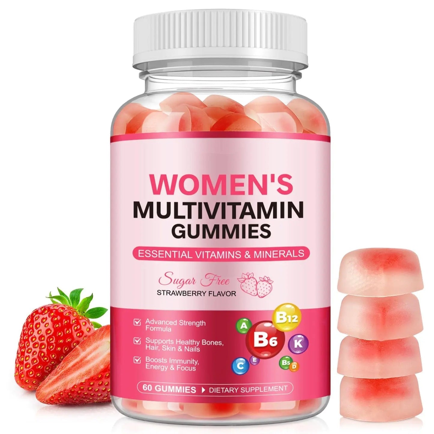 Women's Multivitamin Gummy, Vitamins A, C, D, E, K, B6, and B12 Womens Daily Multivitamin Gummy for Hair,Skin & Nails, Immune Energy - dailyvitalstore