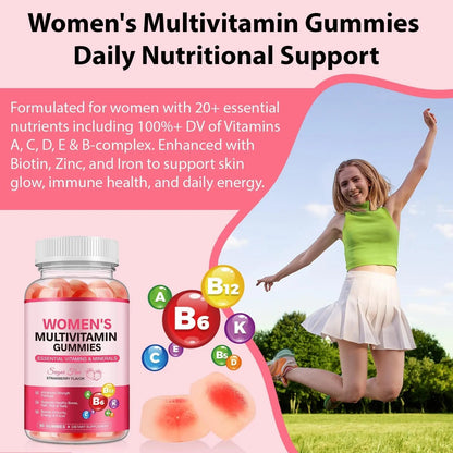 Women's Multivitamin Gummy, Vitamins A, C, D, E, K, B6, and B12 Womens Daily Multivitamin Gummy for Hair,Skin & Nails, Immune Energy - dailyvitalstore