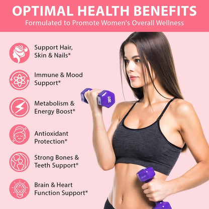 Women's Multivitamin Gummy, Vitamins A, C, D, E, K, B6, and B12 Womens Daily Multivitamin Gummy for Hair,Skin & Nails, Immune Energy - dailyvitalstore
