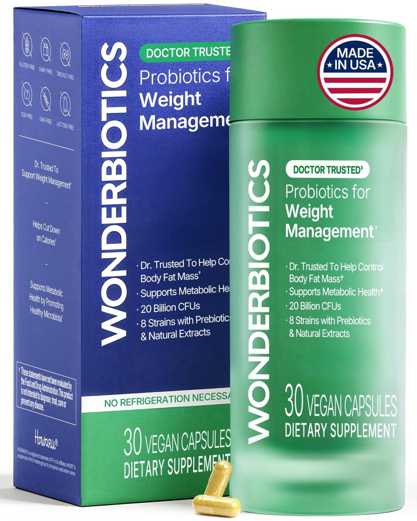 WonderBiotics Weight Management Probiotics for Women - Appetite Suppressant + 8 Clinically Strains - Safe & Natural Loss, Belly Fat, No Side Effects - 30 CT - dailyvitalstore