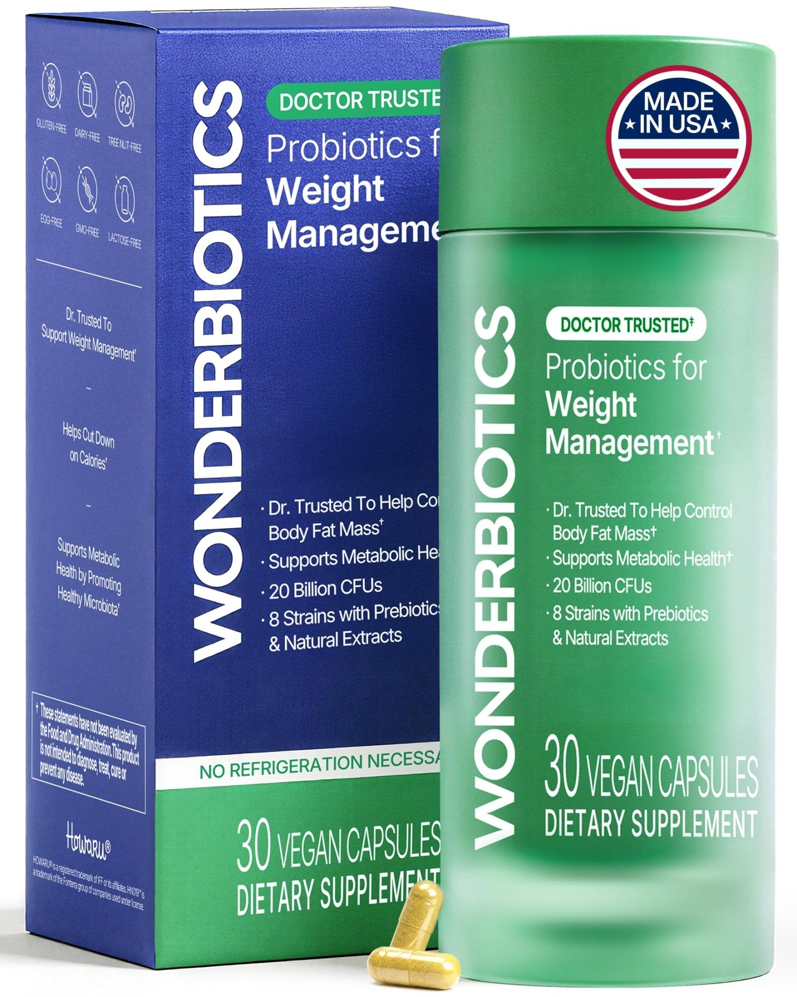WonderBiotics Weight Management Probiotics for Women - Appetite Suppressant + 8 Clinically Strains - Safe & Natural Loss, Belly Fat, No Side Effects - 30 CT - dailyvitalstore