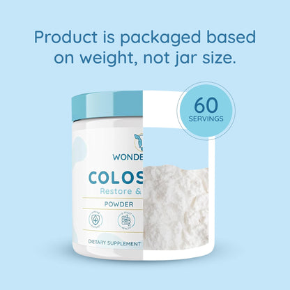 WONDERCOW Colostrum Supplement Powder for Gut Health, Immune Support & Wellness | Natural IgG Pure Whole Bovine Colostrum Superfood - dailyvitalstore