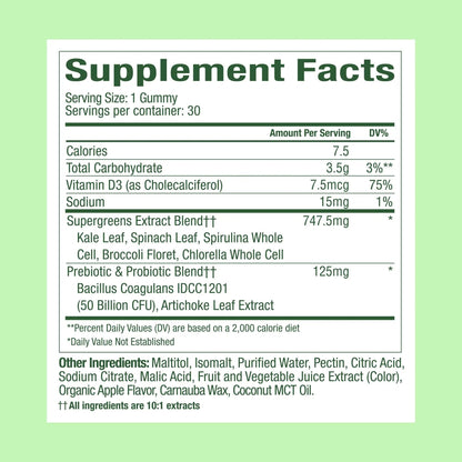 WonderGreens Kids Super Veggie Gummies – Sugar-Free, Allergen-Free Multivitamin for Picky Eaters with Probiotics – Tummy & Immune Support - dailyvitalstore