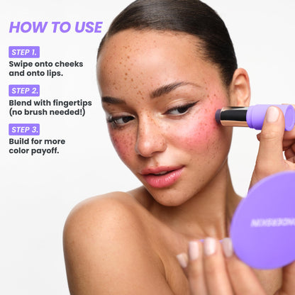 Wonderskin Cream Blush Stick pH-Activated - pHlush Stick Multi-Use, Blush for Cheeks and Lips, Cooling Nourishing Color-Adjusting Makeup - dailyvitalstore