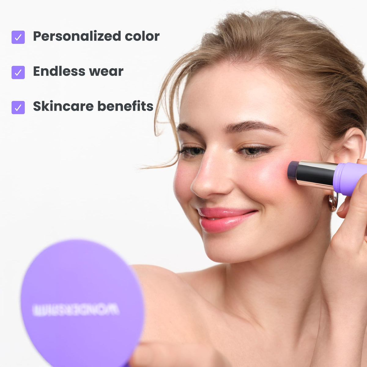 Wonderskin Cream Blush Stick pH-Activated - pHlush Stick Multi-Use, Blush for Cheeks and Lips, Cooling Nourishing Color-Adjusting Makeup - dailyvitalstore