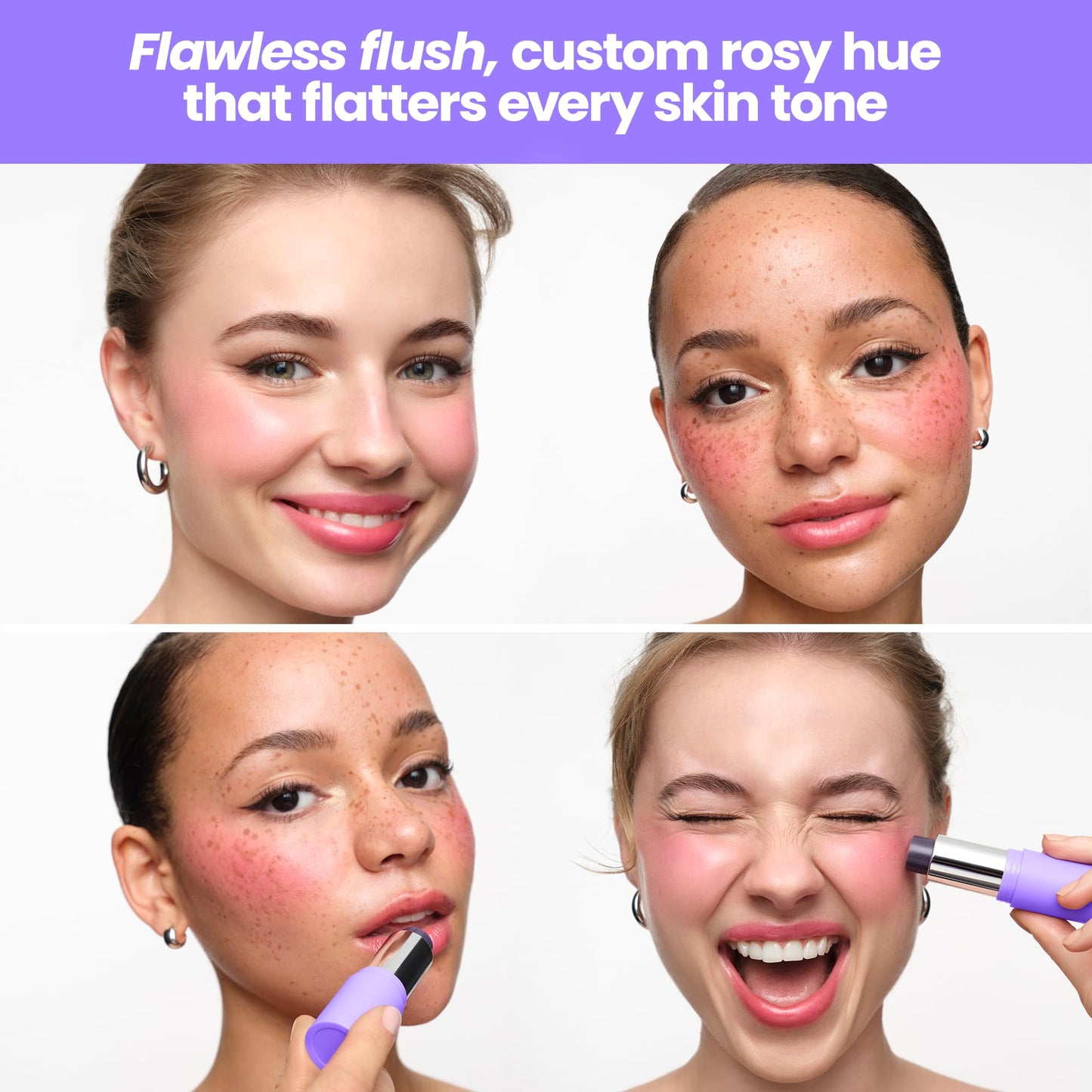 Wonderskin Cream Blush Stick pH-Activated - pHlush Stick Multi-Use, Blush for Cheeks and Lips, Cooling Nourishing Color-Adjusting Makeup - dailyvitalstore