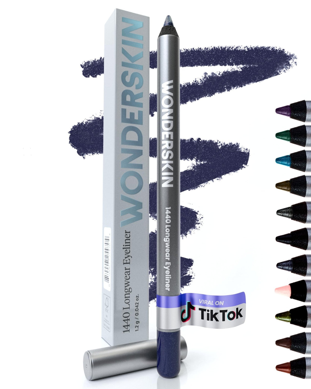 Wonderskin Eyeliner Pencil, 1440 Longwear Blue Purple Eyeliner Pencil - Waterproof, Sharpenable & Smudge Proof - dailyvitalstore