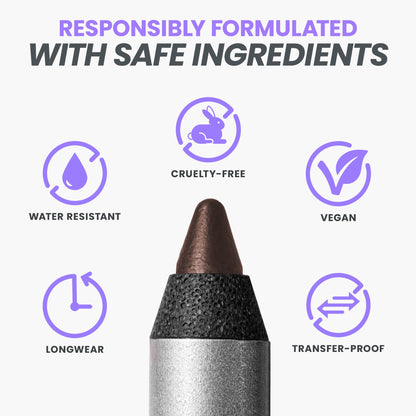 Wonderskin Eyeliner Pencil, 1440 Longwear Brown Eyeliner Pencil - Waterproof, Sharpenable & Smudge Proof (Kalamata) - dailyvitalstore