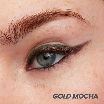 Wonderskin Eyeliner Pencil, 1440 Longwear Brown Glitter Eyeliner Pencil - Waterproof, Sharpenable & Smudge Proof (Gold Mocha) - dailyvitalstore