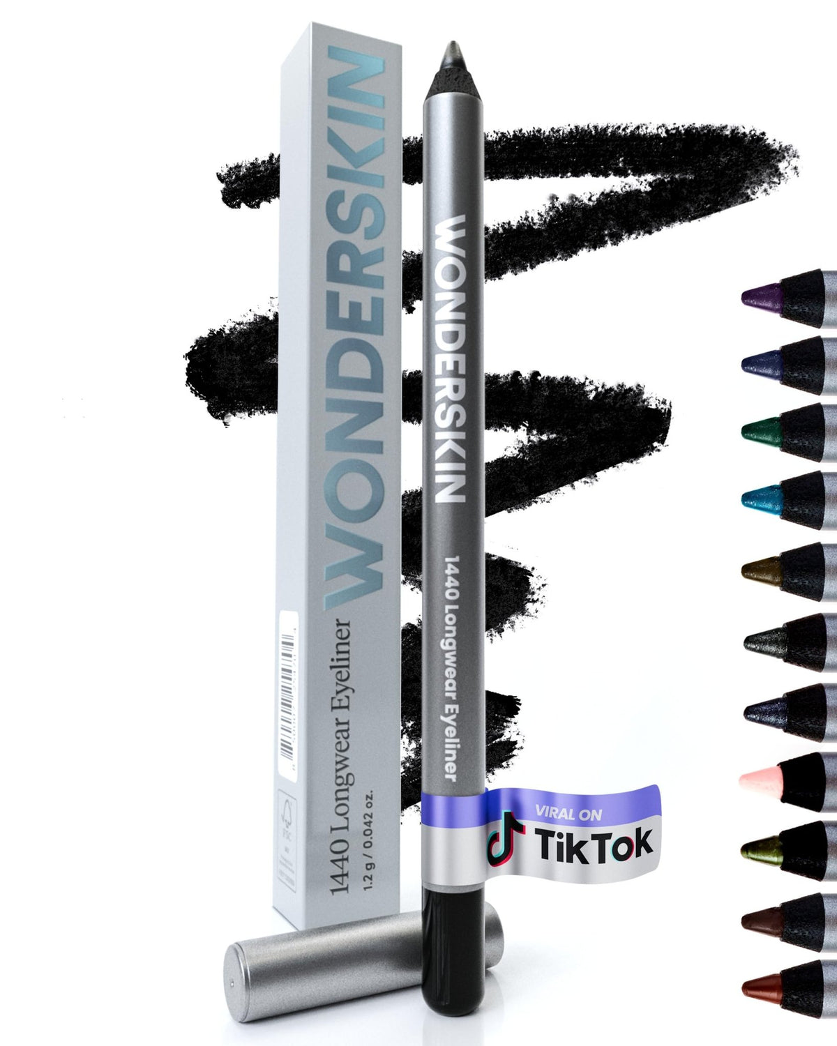 Wonderskin Eyeliner Pencil, 1440 Longwear Deep Black Eyeliner Pencil - Waterproof, Sharpenable & Smudge Proof (Liquorice) - dailyvitalstore