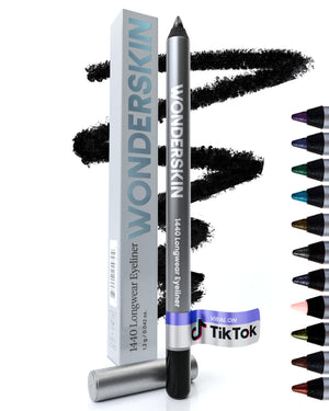 Wonderskin Eyeliner Pencil, 1440 Longwear Deep Black Eyeliner Pencil - Waterproof, Sharpenable & Smudge Proof (Liquorice) - dailyvitalstore