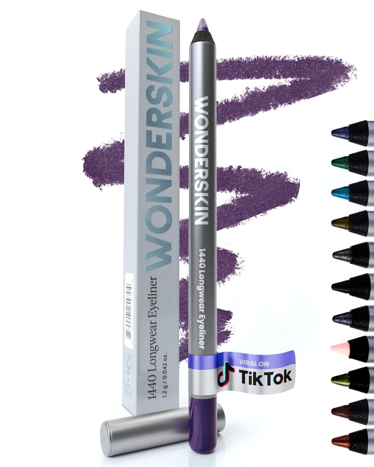 Wonderskin Eyeliner Pencil, 1440 Longwear Deep Purple Eyeliner Pencil - Waterproof, Sharpenable & Smudge Proof - dailyvitalstore