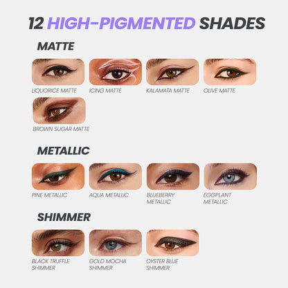 Wonderskin Eyeliner Pencil, 1440 Longwear Green Eyeliner Pencil - Waterproof, Sharpenable & Smudge Proof (Pine) - dailyvitalstore
