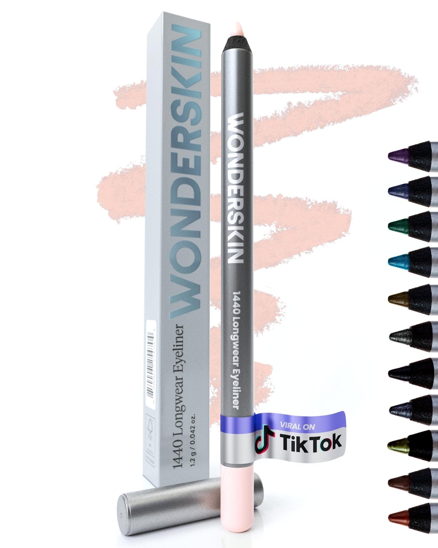 Wonderskin Eyeliner Pencil, 1440 Longwear Pink Eyeliner Pencil - Waterproof, Sharpenable & Smudge Proof (Icing) - dailyvitalstore