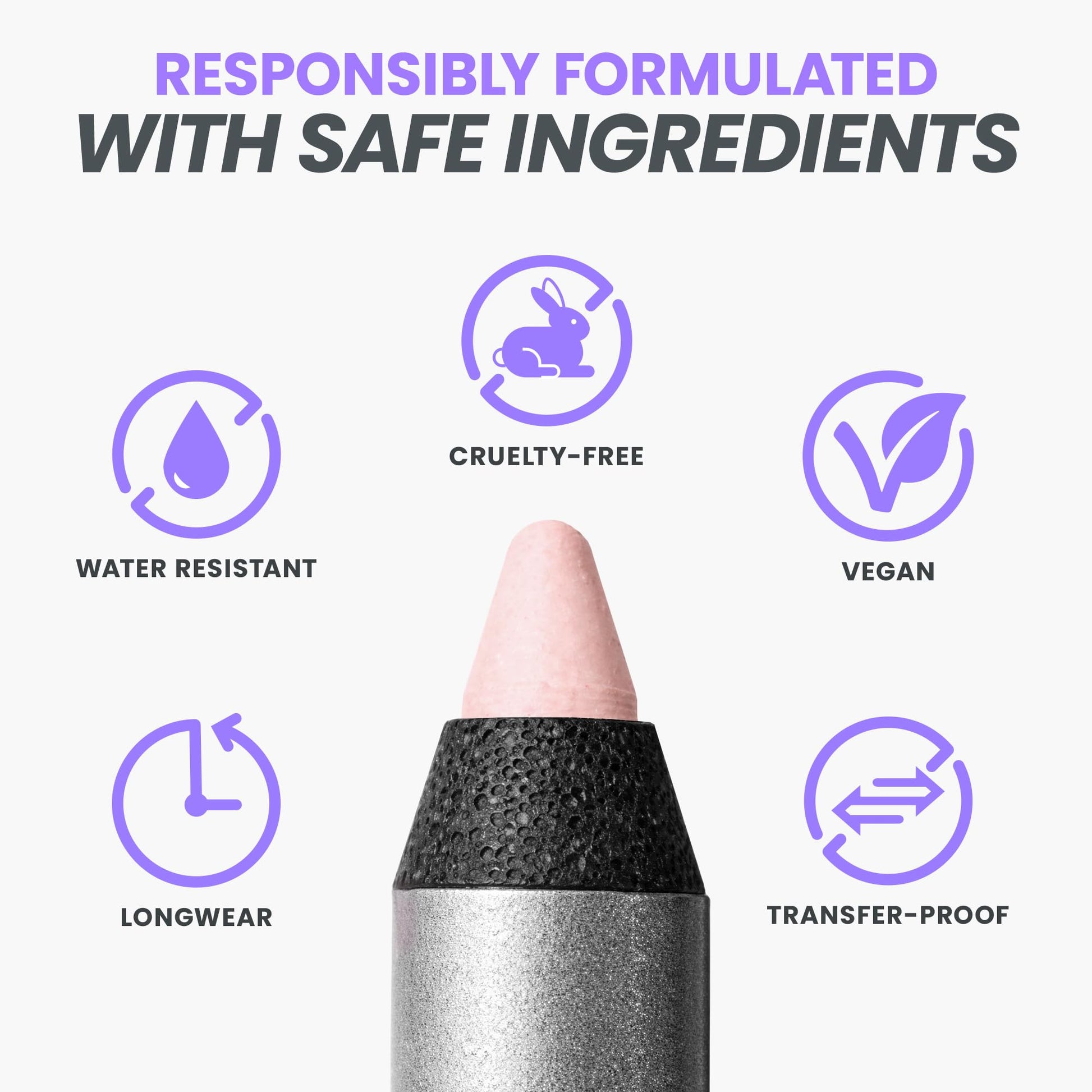 Wonderskin Eyeliner Pencil, 1440 Longwear Pink Eyeliner Pencil - Waterproof, Sharpenable & Smudge Proof (Icing) - dailyvitalstore