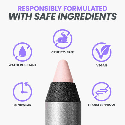 Wonderskin Eyeliner Pencil, 1440 Longwear Pink Eyeliner Pencil - Waterproof, Sharpenable & Smudge Proof (Icing) - dailyvitalstore