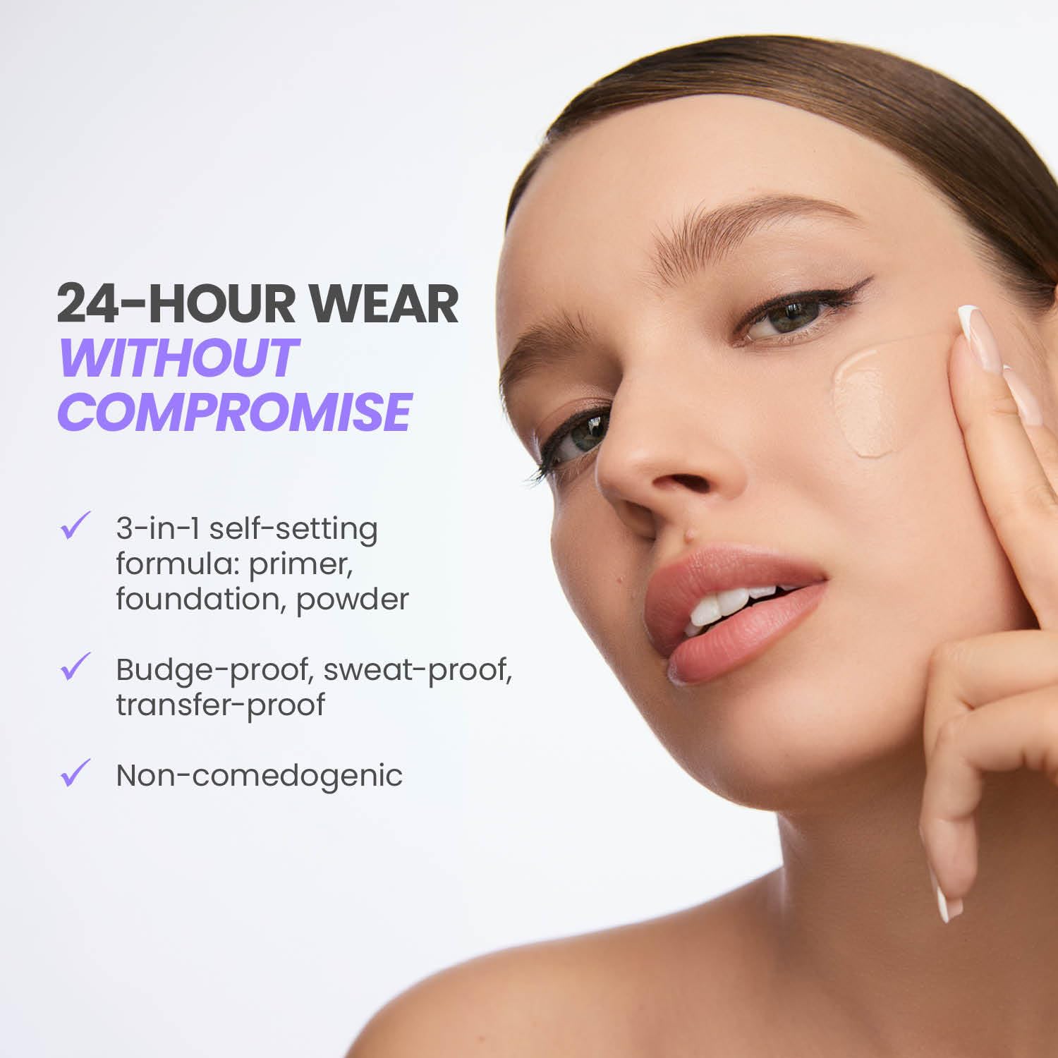 Wonderskin Hyper Bond All-Day Stay Serum Foundation – Waterproof, Transfer-Proof, 24HR Longwear Face Makeup with Niacinamide & Hyaluronic Acid – Lightweight, Natural Finish (Moonstone) - dailyvitalstore