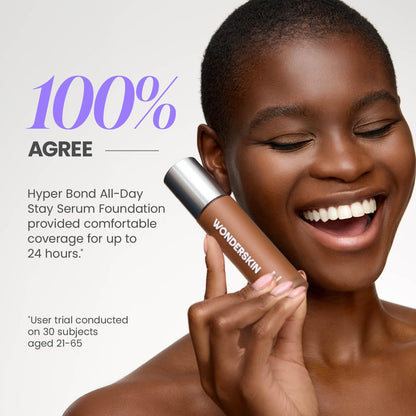 Wonderskin Hyper Bond All-Day Stay Serum Foundation – Waterproof, Transfer-Proof, 24HR Longwear Face Makeup with Niacinamide & Hyaluronic Acid – Lightweight, Natural Finish (Moonstone) - dailyvitalstore
