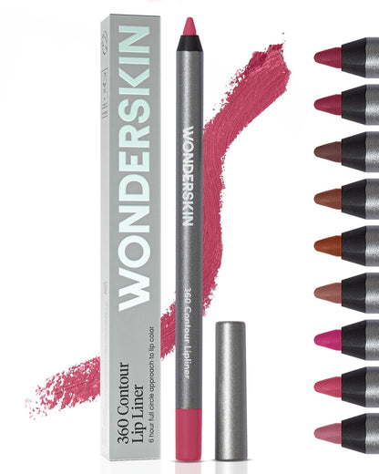 Wonderskin Lipliner Pencil - 360 Contour Lipliner, Long Lasting, Sharpenable, Waterproof and Transfer-Proof Nude Lip Liner Pencil (Rosewood) - dailyvitalstore