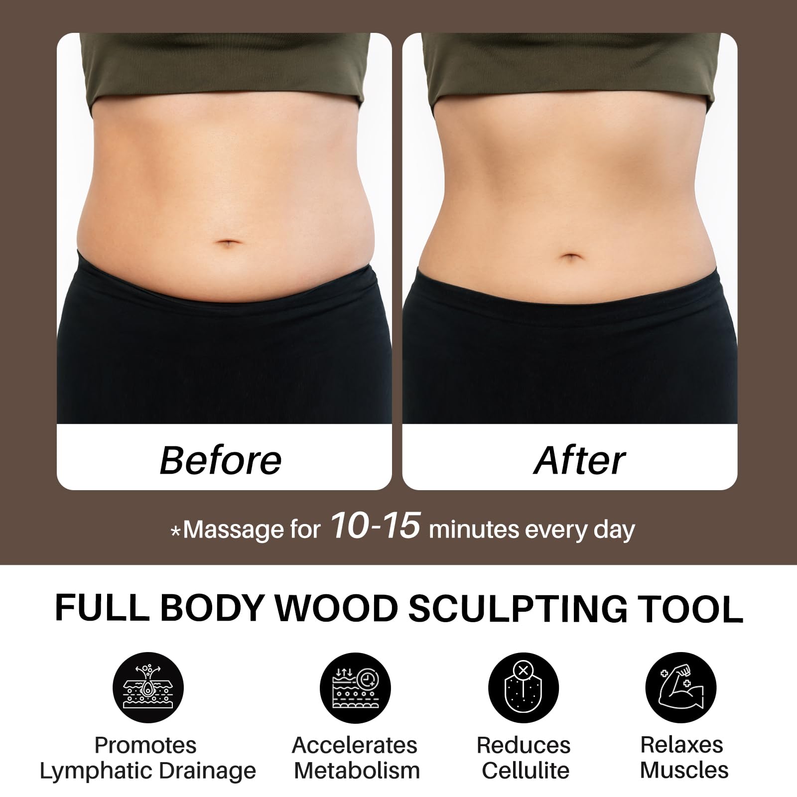 Wood Therapy Massage Tool for Belly Fat,Wooden Meridian Massage Body Brush for Cellulite Remover, Cellulite Lymphatic Drainage Massager for Body Shaping, Maderoterapia Kit for Muscle Pain Relief - dailyvitalstore