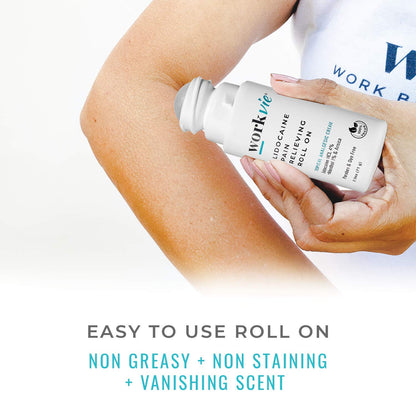 Workvie Lidocaine Roll On Pain Relief Cream 2pk Maximum Strength - Arnica, Menthol, Aloe Vera - Soothing Relief for Muscles and Joints - Sensitive Skin Friendly - dailyvitalstore