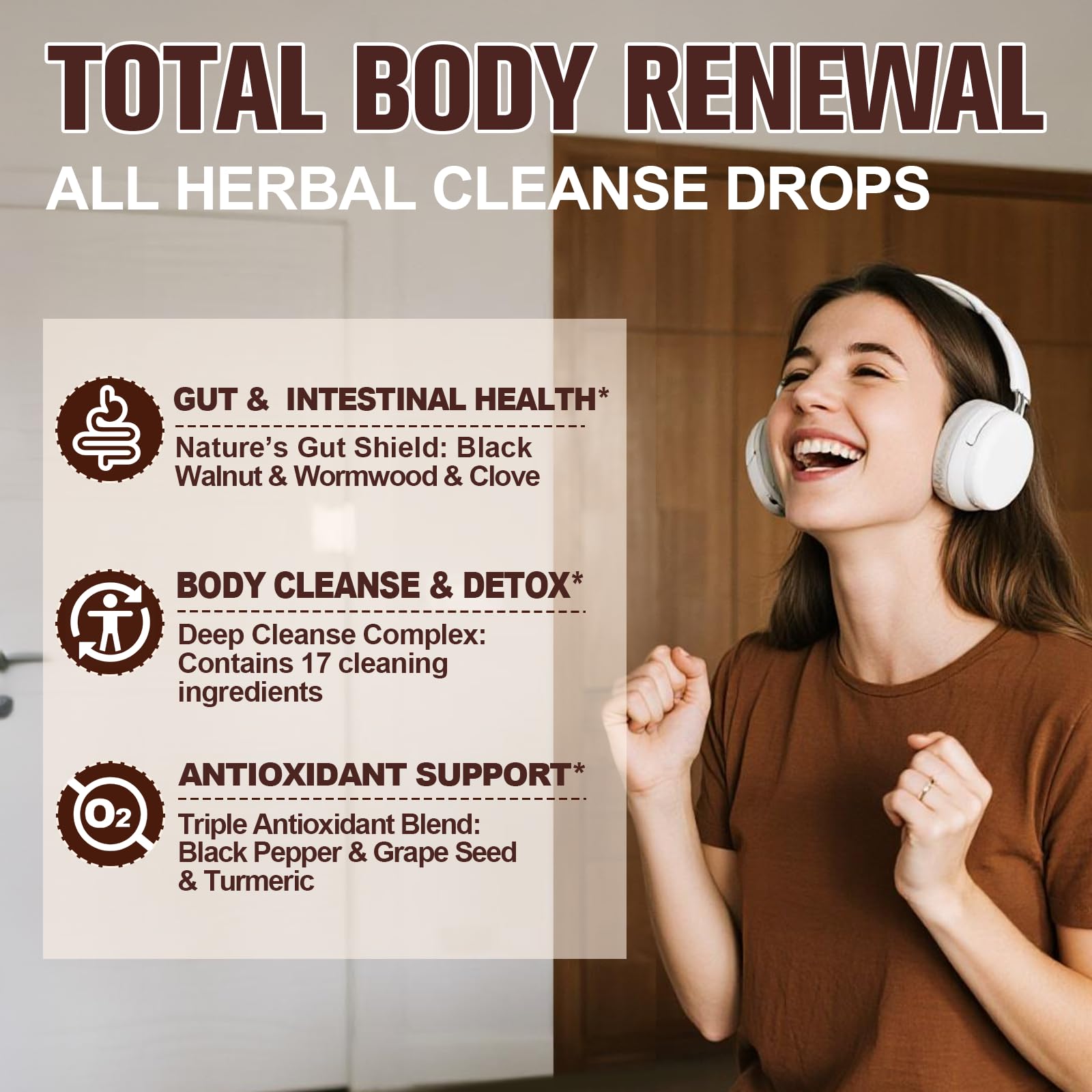 Wormwood Black Walnut Clove Cleanse for Humans Drops, 23-in-1 Gut Health Support Supplement with Pumpkin Seed, Oil of Oregano etc for Detox - dailyvitalstore