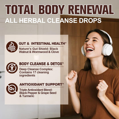 Wormwood Black Walnut Clove Cleanse for Humans Drops, 23-in-1 Gut Health Support Supplement with Pumpkin Seed, Oil of Oregano etc for Detox - dailyvitalstore
