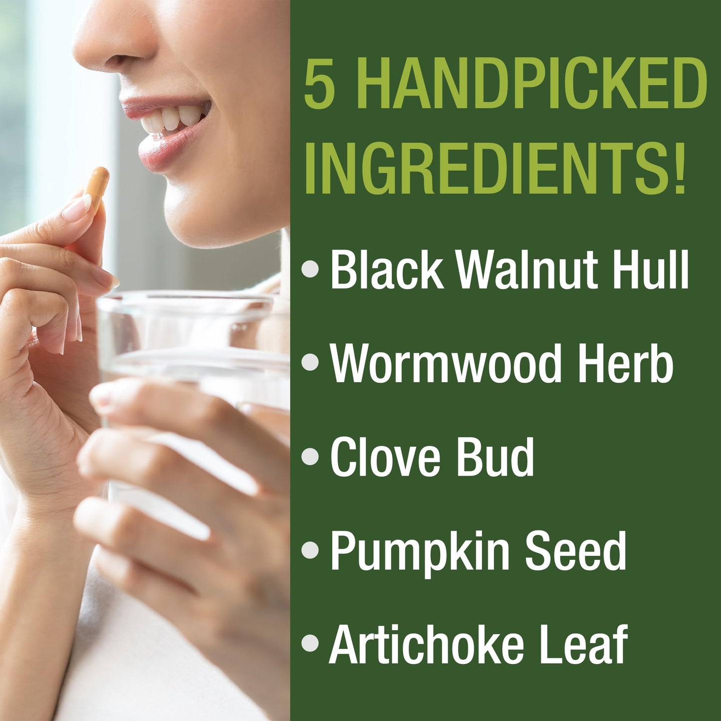 Wormwood Black Walnut Clove Cleanse for Humans. Elimination Detox + Intestinal Support Capsules Supplement for Adults and Kids. Pills with Artichoke - dailyvitalstore