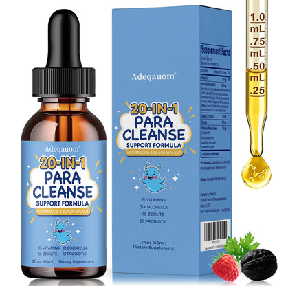 Wormwood Black Walnut Clove Parasite Cleanse for Humans & Kids, 20 in 1 Zeolite, Chlorella, 20 Billion Probiotics, Liquid Detox Support, Gut & Digestive - dailyvitalstore