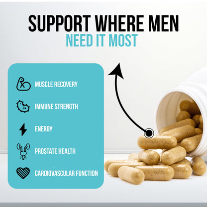 Wound Care Plus Men's Multivitamin – Comprehensive Vitamin & Mineral Blend with Vitamins A, B, C, D, E, Zinc – Supports Immune Health, Energy & Skin Wellness – 60 Capsules – Non-GMO, Gluten-Free - dailyvitalstore