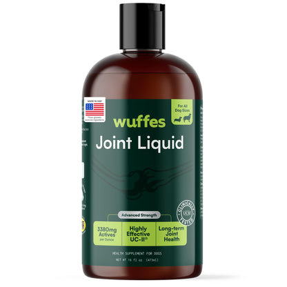 Wuffes Advanced Joint Liquid for Dogs, Hip & Joint Support Supplement with Glucosamine, Chondroitin, UC-II® Collagen, and MSM, for Small & Large Breeds, 16 Oz - dailyvitalstore