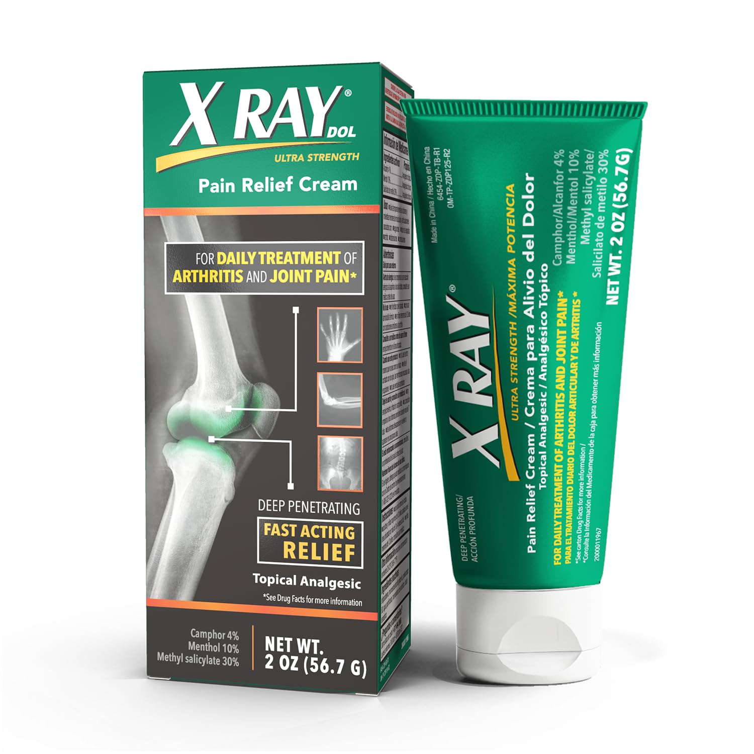 X Ray Dol Topical Arthritis Pain Reliever Cream, for Daily Joint & Muscle Pain, Full Prescription Strength, Fast-Acting Relief, 2 Ounces - dailyvitalstore
