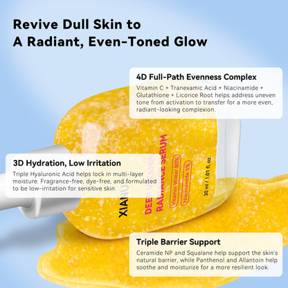XIANUI Deep Vitamin Radiance Serum - 5% Niacinamide + TXA + Vitamin C - Brightening & Hydrating Face Serum with Ceramide & Triple Hyaluronic Acid - dailyvitalstore