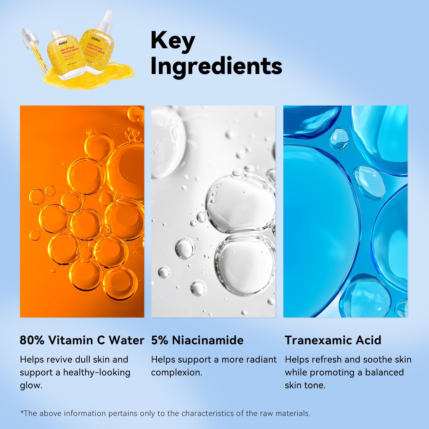 XIANUI Deep Vitamin Radiance Serum - 5% Niacinamide + TXA + Vitamin C - Brightening & Hydrating Face Serum with Ceramide & Triple Hyaluronic Acid - dailyvitalstore