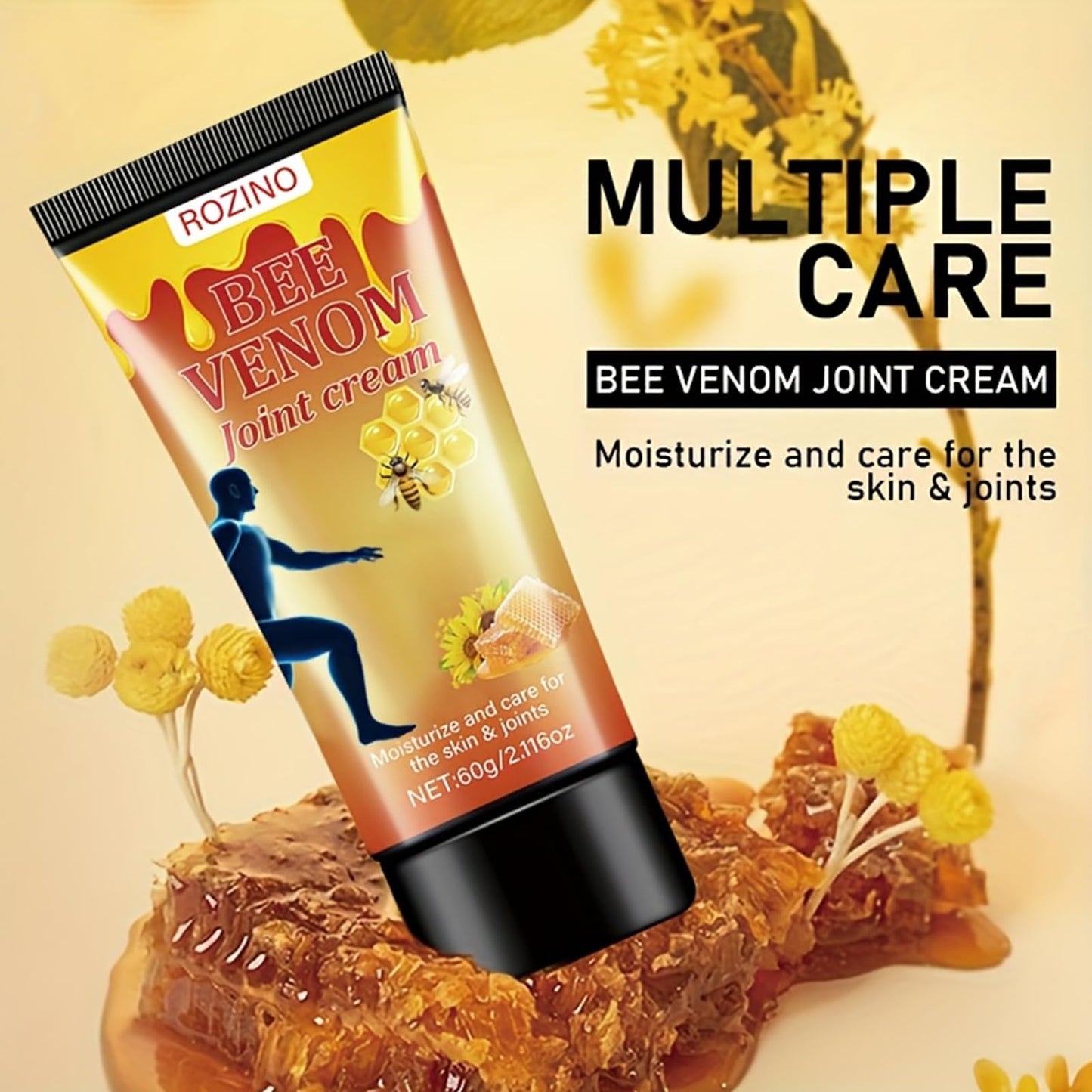 xiaoks 2PACK Bee Venom Joint Cream, 60g - Natural Bee Venom Infused Formula for Intensive Joint Support, Deep Skin Moisturization, Daily Care to Nourish Skin and Promote Joint Comfort (2) - dailyvitalstore