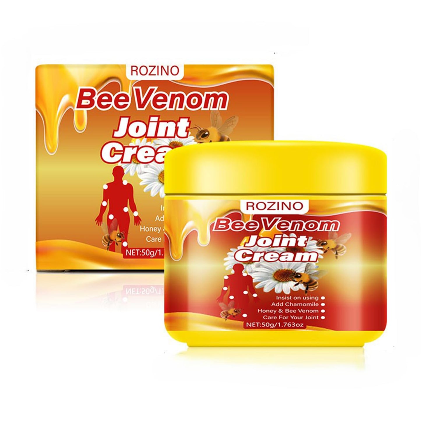 xiaoks Bee Venom Joint Cream - Natural Soothing Relief with Turmeric & Aloe, Fast-Absorbing, Non-Greasy Formula for Joint & Skin Care (1.763OZ) - dailyvitalstore