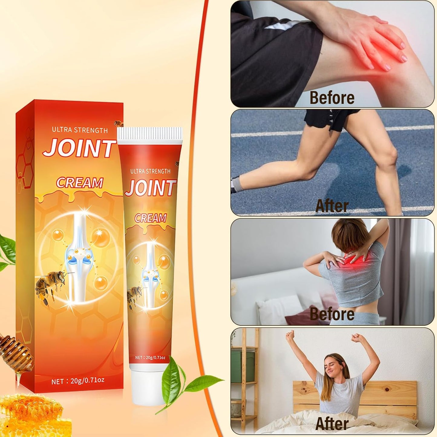 XiuFa 3PCS Joint Cream, Bee Venom Joint Repair Cream, for Back, Neck, Feet, Shoulder - dailyvitalstore