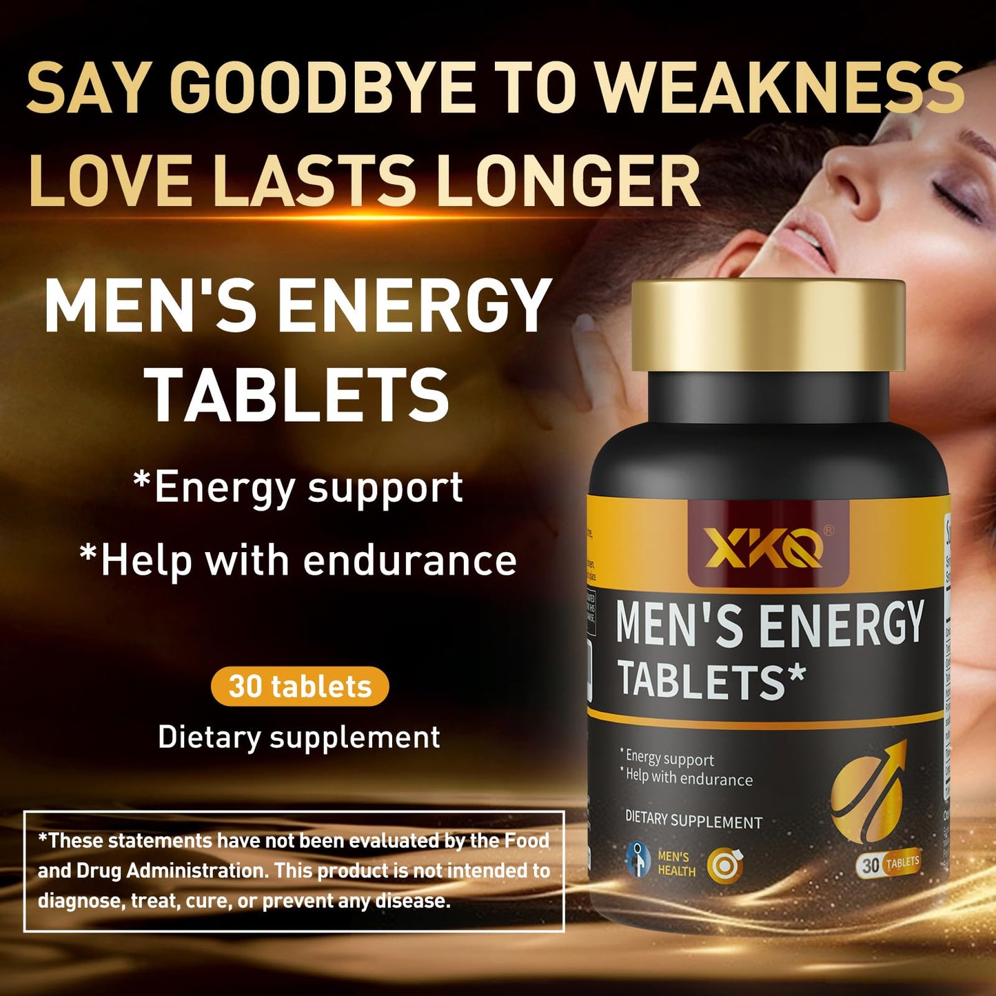 XKQ Men’s Vitality Support Supplement – Daily Energy & Performance Formula for Adult Men | Supports Circulation, Stamina & Confidence | Herbal & Amino Blend | 30 Tablets | 3rd Party Tested - dailyvitalstore