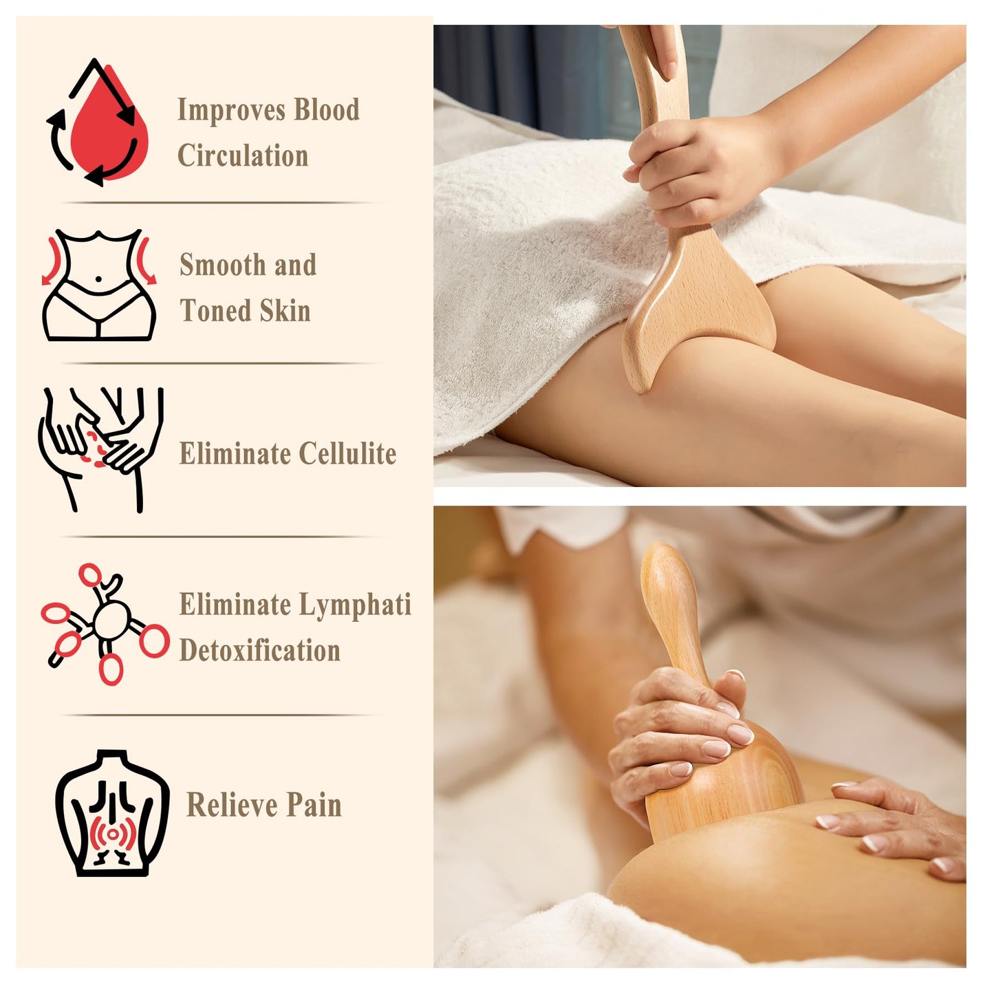 Xokocli 7-in-1 Wood Therapy Massage Tools Lymphatic Drainage Massager for Muscle Pain Relief | Maderoterapia Kit Body Sculpting Tools for Anti-Cellulite, Body Shaping - dailyvitalstore