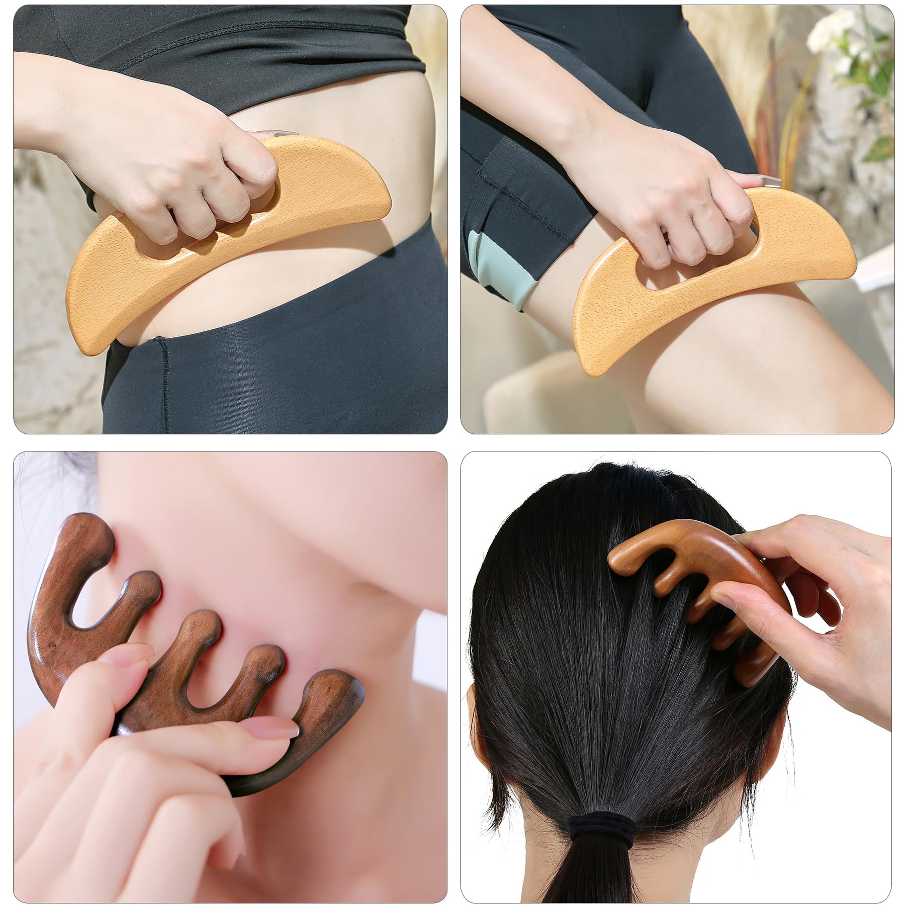 Xokocli 7-in-1 Wood Therapy Massage Tools Lymphatic Drainage Massager for Muscle Pain Relief | Maderoterapia Kit Body Sculpting Tools for Anti-Cellulite, Body Shaping - dailyvitalstore