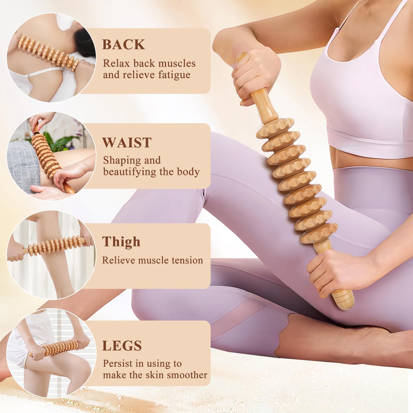 Xokocli 7-in-1 Wood Therapy Massage Tools Lymphatic Drainage Massager for Muscle Pain Relief | Maderoterapia Kit Body Sculpting Tools for Anti-Cellulite, Body Shaping - dailyvitalstore