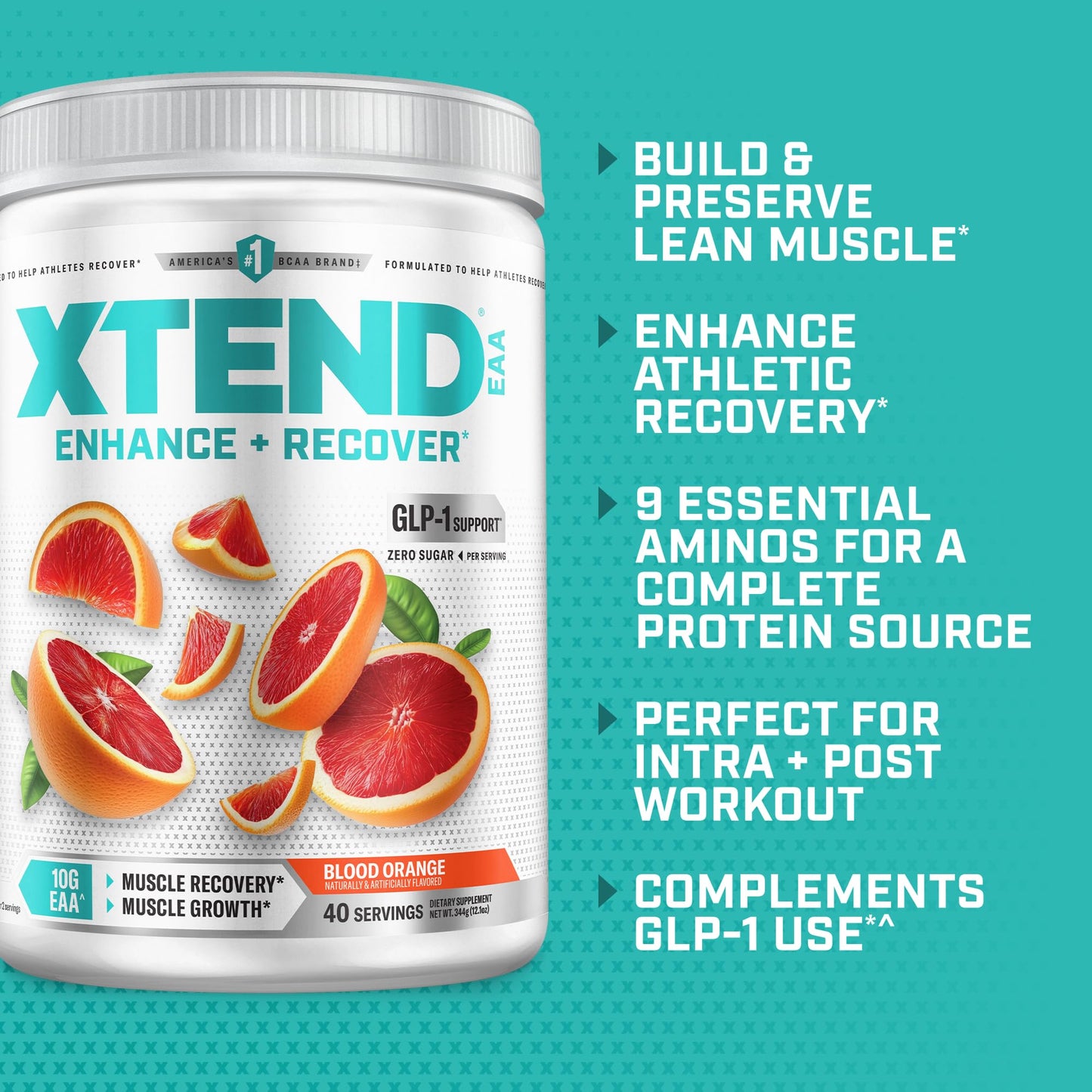 Xtend EAA + BCAA Powder for Muscle Recovery & Lean Muscle Growth, 9 Essential Amino Acids for Intra Workout or Post Workout Recovery, 10g EAAs Per 2 Servings - dailyvitalstore