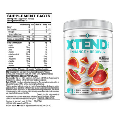 Xtend EAA + BCAA Powder for Muscle Recovery & Lean Muscle Growth, 9 Essential Amino Acids for Intra Workout or Post Workout Recovery, 10g EAAs Per 2 Servings - dailyvitalstore